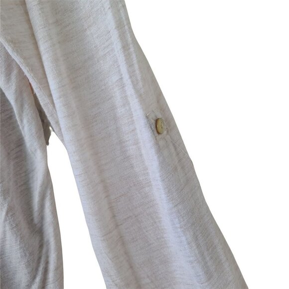 Tiny Anthropologie Sima Aztec Print Long Sleeve Top Mixed Media Tab Sleeves Med - Picture 9 of 12